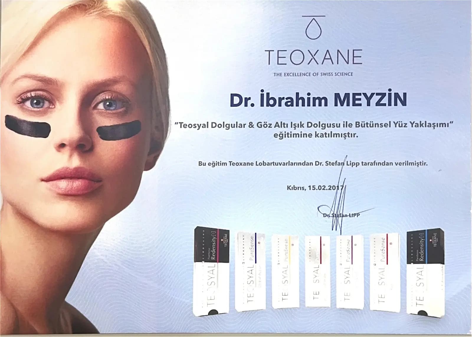 Teoxane Teosyal Dolgu eğitimi sertifikası — Kıbrıs 2017
