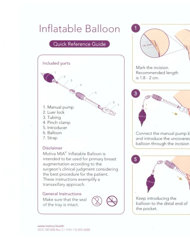 Mia FemTech Inflatable Balloon — sayfa 1: kesi planlama ve cep oluşturma adımları (1-6)